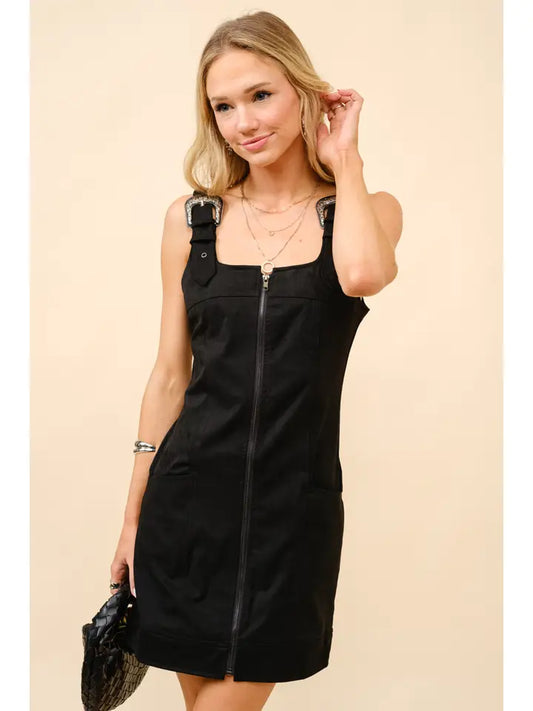 Suede Western Buckle Mini Dress