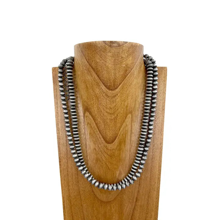 23 inches double strings silver Navajo pearl