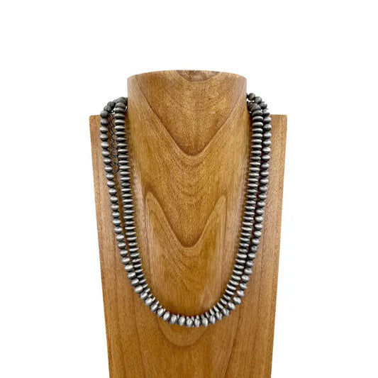 23 inches double strings silver Navajo pearl
