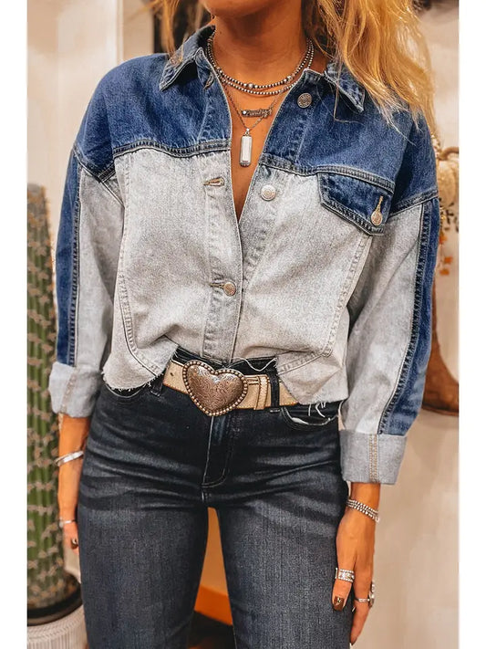 Denim Colorblock Jacket
