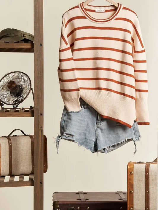 Round Neck Knit Sweater Top