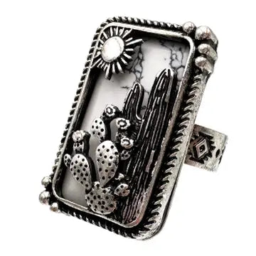 Cactus Sun Stretch Ring
