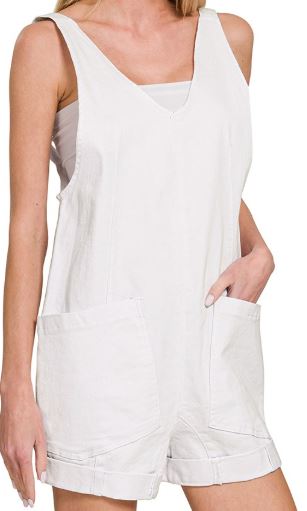 White Denim Romper
